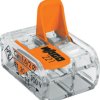 Cable connector, 2 pole, 0.2-4.0 mm², clamping points: 2, orange/transparent, cage clamp, 32 A, 221-412