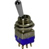 Toggle switch, metal, 2 pole, latching, On-On, 4 A/30 VDC, gold-plated, 12146AD2K