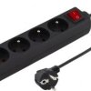 Listwa antyprzepiÄciowa 4 gniazda 1,5m czarna