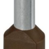 Insulated twin wire end ferrule, 10 mm², 26 mm/14 mm long, DIN 46228-4, brown, 1213206