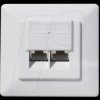 BS74276 cat.6A connector socket SET 2-point plain white