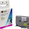 Taśma do nadruku G&G 5BRTS231-TD zamiennik Zamiennik Brother TZe-S231 Kolor taśmy: biały Kolor nadruku: czarny 12 mm 8 m