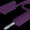 Measuring lead with (4 mm plug, spring-loaded, straight) to (4 mm plug, spring-loaded, straight), 0.25 m, purple, PVC, 2.5 mm²,