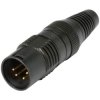 Hicon HI-X4CM-G XLR Connector, 4 Pins, Black, Superior Strain Relief