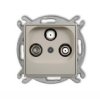 Icon Mechanizm Gniazda Abonenckiego 2 Wyjścia Sat + Tv Taupe 60Igsn