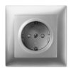 Sentia Gniazdo Schuko Pojedyncze 16A Z Przesłonami Srebrny Połysk 1437-56