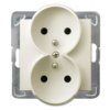 IMPRESJA Gniazdo podwójne z uziemieniem ecru GP-2YRZ/m/27 OSPEL