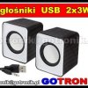 Mini głośniki stereo 3W / aktywne / zasilanie USB