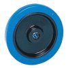 Kółko do wózka, Lite, Guma, Czarny, Niebieski, obc.: 200kg, śred.: 100mm, szer.: 32mm