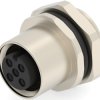 Circular connector, 3 pole, solder cup, screw locking, straight, T4133012031-000