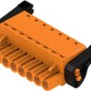 Socket header, 8 pole, pitch 5 mm, straight, orange, 1015790000