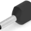 Insulated wire end ferrule, 2 x 1.5 mm², 16 mm/8 mm long, DIN 46228-4, black, 966144-6