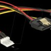 85236 Floppy 4 pin male > 2 x SATA 15 pin female