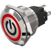 Vandal-proof pushbutton, silver, illuminated (red), 3 A/240 V, 22 mm, IP65/IP67, 82-10-003366