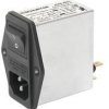 IEC plug C14, 50 to 60 Hz, 1 A, 250 VAC, faston plug 6.3 mm, 4304.4081
