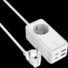 FIXCS65-3-WH USB charger, 65 W, 5 - 20 V, 5 A, GaN, 2x USB-C, 2x USB-A, 3 m,