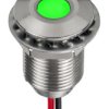 Lampka kontrolna do montażu panelowego 21.6 → 26.4V dc, zielona 10mm LED Wyprowadzenia RS PRO