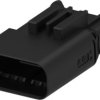 Plug, unequipped, 10 pole, straight, 2 rows, black, 1801606-1