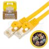Patchcord S/FTP kat.7 PiMF kabel sieciowy LAN 2x RJ45 linka LSOH żółty 0,5m NEKU