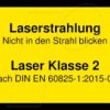 70110838 Laser warning label German DIN EN 60825, class 2, 38x23 mm, yell