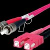 100012188 Duplex adapter cable, 50/125, OM4, ST / LC, purple, 2 m