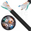 Kabel sieciowy U/UTP kat.6 skrętka 4x2x0,57mm zewnętrzny żelowany PE czarny Alantec