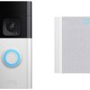 ring B0BFJNL42P Wideodomofon IP Video Doorbell + Chime (2nd Gen) WLAN nikiel (matowy), czarny