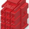 Plug housing, 9 pole, pitch 6 mm, straight, red, 6-1971876-3