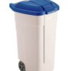 Rubbermaid Afvalbak voor buiten 100 LTR, RUBBERMAID beige met blauwe deksel 8713631021031 Kosz do recyklingu 100 l (S x