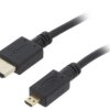Kabel HDMI wtyk,micro HDMI wtyk, PVC, 4K,UHD 2160p, czarny, dł. przewodu: 4,5m CC-HDMID-15