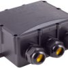 ABS enclosure with cable gland, (L x W x H) 155 x 153 x 61 mm, black, IP68, BS08-01053