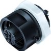 Panel socket, 6 pole + PE, screw connection, screw locking, straight, 09 4220 150 07