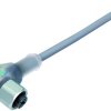 Sensor actuator cable, M12-cable socket, angled to open end, 3 pole, 2 m, PVC, gray, 4 A, 77 3834 0000 20003-0200