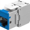 Keystone-modul RJ45 CAT 6A, STP, Slim, niebieski...