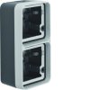 W.1 Adapter natynkowy 2-kr pionowa 2 wejścia, IP55, szary WNA676