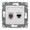VENA Gniazdo TV typu F + RJ45 kat 5e RJ 45 kat. 5E TV F typ żeński 510270