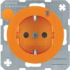 BERKER R.1/R.3 Gniazdo z uziemieniem i diodą kontrolną LED pomarańczowy połysk 6765092007 HAGER