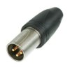 XLR plug, 3 pole, gold-plated, 2.5 mm², AWG 14, zinc die casting, NC3MXX-HD-D
