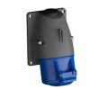 Złącze przemysłowe - zasilające 32A Gniazdo 250 V 3P+E Amphenol Industrial Niebieski Montaż ścienny IP44