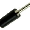 Wtyk bananowy; 2mm; 25.204.2; czarny; 25mm; lutowany; 10A; 60V; mosiądz niklowany; PE; Amass; RoHS