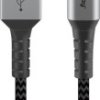 Kabel tekstylny USB-C ™na USB-A z metalowymi wtyczkami (szary / srebrny) 0,5 m - Długość kabla 0.5 m