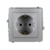 Deco Gniazdo Pojedyncze Z/U Schuko Srebrny Metalik 7Dgp-1Sp