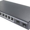 Switch Digitus DN-95344 8-portowy Gigabit PoE + 2 SFP, poziom 2 zarządzany, płyta do pieczenia o 20 Gbps