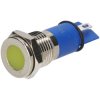 R-TECH 656927 Panel Indicator 12mm Flat 12V Yel Nickel Brass