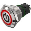 Vandal-proof pushbutton switch, silver, illuminated  (red), 3 A/240 V, 22 mm, IP65/IP67, 82-10-000404