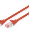 Patch cable, RJ45 plug, straight to RJ45 plug, straight, Cat 6, S/FTP, LSZH, 500 mm, red, DK-1644-005/R