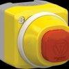 XALK84W3BG EMERGENCY STOP/EMERGENCY STOP in housing, 2 LEDs white/red, 24V,