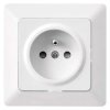 Gniazdo pojedyncze FRENCH IP20 błyszczące białe EMOS A6001.0