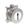 Metalowy przycisk płaski fi30mm kryty samoczynny powrót z symbolem STRZAŁKA W GÓRĘ Biały LPFB1158