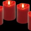 77749 LED real wax candle set of 4, red, warm white with timer 10x7.5
